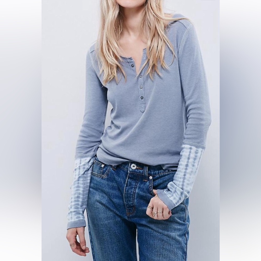 Free People Washed Cuff Henley